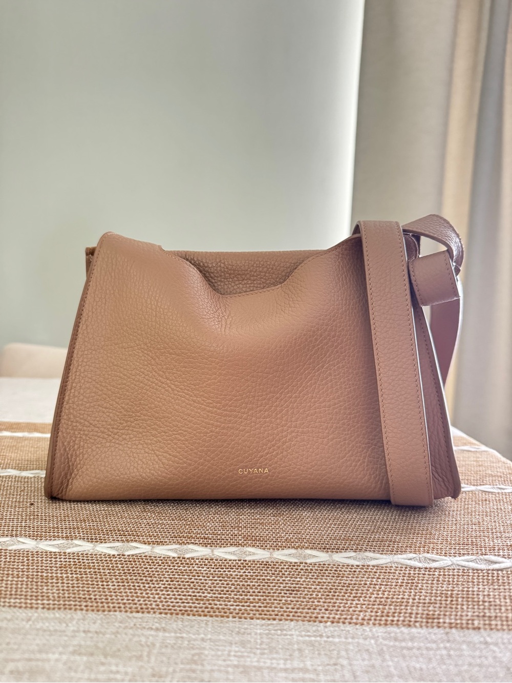 Cuyana Pebbled Leather Double Loop Shoulder Bag